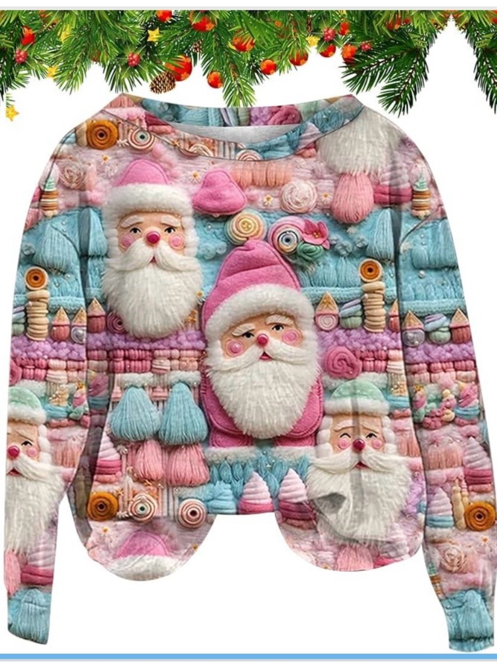 PINK Santa sweatshirt XL